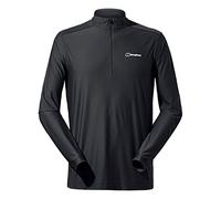 Berghaus Uomo T-Shirt A Maniche Lunghe con Cerniera Base, Black/Black, XXL