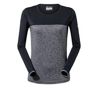 Berghaus Voyager Tech Tee Girocollo maniche lunghe T-shirt A Manica Lunga, Donna, Carbon Marl/Jet Black, 18