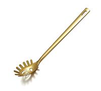 Berglander Cucchiaio per spaghetti in oro, Posatore per pasta con placcatura in oro al titanio, Posatore per spaghetti in acciaio inossidabile per cucinare, Forchetta per pasta, Forchetta per noddle