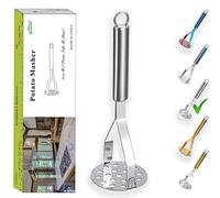 Berglander Schiacciapatate in acciaio inossidabile Schiacciapatate in metallo resistente Utensile Schiacciapatate a mano, Verdura Frutta Versatile Schiacciapatate, Resistente al calore