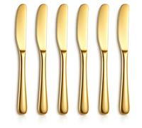 Berglander Set di 6 Coltelli da Burro, Coltelli da Burro in Acciaio Inossidabile Oro, Accessori per Cucina Oro per Spalmare il Burro - Adatti per Casa e Ristorante, Lavabili in Lavastoviglie