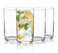 Berglander Set di Bicchieri Highball 4 Pezzi, Bicchieri Collins da Bere in Plastica PET Trasparente Alti 420ml, Tazze d'Acqua Riutilizzabili, Vetreria per Bar Tumbler per Bevande, Birra, Succo, Latte