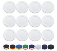 Berglander Set di piatti in plastica bianca da 12 pezzi da 25cm, riutilizzabili, piatti da insalata, ciotole per pasta, facili da trasportare per casa, giardino, picnic, campeggio