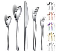 Berglander Set di posate 30 pezzi, robusto set di posate in acciaio inossidabile antiruggine, forchette e cucchiai lavabili in lavastoviglie