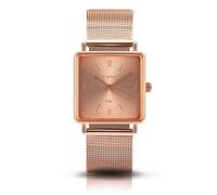 Bergmann Orologio da polso COR Quadro rame analogico al quarzo quadrato quadrante rame cinturino in maglia milanese rame