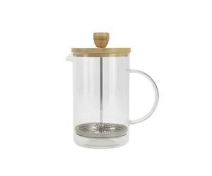 BERGNER COFFEE & TEA LOVERS - Macchina da caffè a pistone 800 ml borosilicato - Resistente alle alte temperature - Filtro in acciaio inox - Coperchio in bambù - Facile da pulire