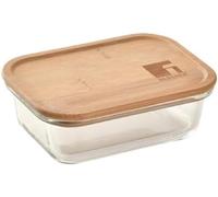 BERGNER - Contenitore in vetro verde ermetico da 370 ml - Contenitore rotondo resistente in Borosilicato - Tupperware perfetto forno a microonde, lavastoviglie e congelatore - 100% riciclabile