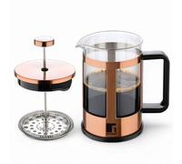 BERGNER COPPER | Caffettiera da 800 ml | Sistema French press | Vetro borosilicato resistente al calore | Filtro in acciaio inox | Supporto in rame raffinato | Design resistente al calore