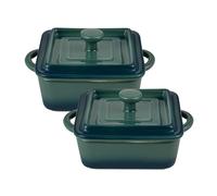 BERGNER Excalibur - set da 4 -mazzo 2 -min -cracked con manici per set verdi - Include 2 tapas - valigia - Adatto per lavastoviglie e forno