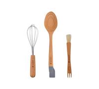 BERGNER Genius - Game 3 Battutto e utensili da Squeakidor - cucchiaio solido con misure - Burler Brush - Prodotto in silicone e Haya Wood - senza BPA - Antyting