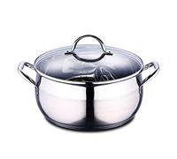 BERGNER Gourmet | Casseruola di Cucina con Coperchio di Vetro | Capacità 8 L | Fabbricata in Acciaio Inox | Manici Ergonomici | Utensili da Cucina | Per Tutti i Piani Cottura