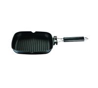 BERGNER Grill Pan 24X24X3.7CM Cast Alu Ind in Black BG Griglie e affumicatori per Barbecue, Aluminium, Nero, 24 cm