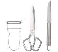BERGNER HELPY - Set di utensili in acciaio inossidabile 3PCS - Include forbici, spelucchino e pelapatate - Durata e resistenza - Si consiglia il lavaggio a mano