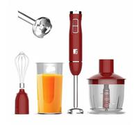 BERGNER MAROON | Frullatore a immersione 1000 W | 2 velocità | Albero smontabile in acciaio inossidabile | Tritatutto 600 ml | Frullatore e misurino 600 ml | Cupola antispruzzo | Elevate prestazioni