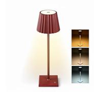 BERGNER MAROON | Lampada ricaricabile senza fili | Batteria a lunga durata | Dimmerazione continua | 6-8 ore di illuminazione | Controllo touch | Ricarica di tipo C | Design della luce a 360°