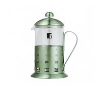 BERGNER MIDNIGHT | Caffettiera da 800 ml | Sistema di pressatura francese | Vetro borosilicato resistente al calore | Filtro e supporto in acciaio inossidabile | Finitura verde metallizzato