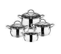 Bergner Q1263 Set di 4 pentole con coperchio di vetro, adatta all'induzione
