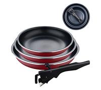 BERGNER Red Edition, Set di padelle da 4 pezzi da 18, 20 e 24 cm, manico ergonomico rimovibile, alluminio pressato e antiaderente, per tutti i tipi di cucine e forno