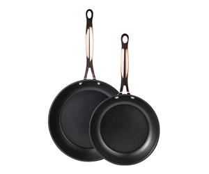 BERGNER Set 2 padelle 20+24cm in alluminio forgiato per induzione linea Copper - Testata e approvata da Gianfranco Vissani!