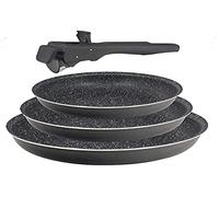 Bergner| Set di 3 padelle, Alluminio pressato e antiaderente, Include 3 padelle da 20, 22 e 26 cm, con manico ergonomico rimovibile, per tutti i tipi di cucine e forni