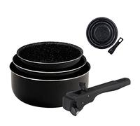 BERGNER | Set di Pentole da Cucina | 3 Pezzi da 16, 18 e 20 cm | Alluminio Pressofuso e Antiaderente | Con Manico Ergonomico Estraibile | Accessorio da Cucina | Per Tutti i Tipi di Cucina e Forno