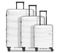 Bergpfeil Set di valigie da viaggio a 4 ruote, 3 pezzi, con ripiegamento elastico bianco