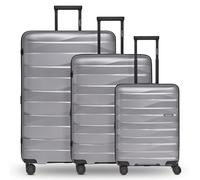Bergpfeil Set di valigie da viaggio a 4 ruote, 3 pezzi, con ripiegamento elastico arctic silver metallic (TAS015504)