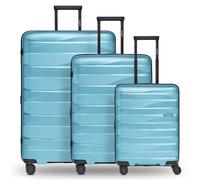 Bergpfeil Set di valigie da viaggio a 4 ruote, 3 pezzi, con ripiegamento elastico glacier blue metallic (TAS015505)