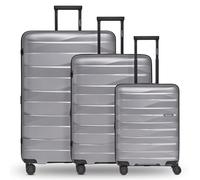 Bergpfeil Set di valigie da viaggio a 4 ruote, 3 pezzi, con ripiegamento elastico color argento