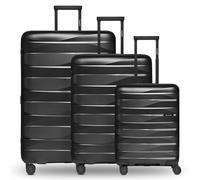 Bergpfeil Set di valigie da viaggio a 4 ruote, 3 pezzi, con ripiegamento elastico nero
