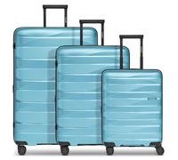 Bergpfeil Set di valigie da viaggio a 4 ruote, 3 pezzi, con ripiegamento elastico glacier blue metallic (TAS015505)