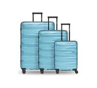 Bergpfeil Set di valigie da viaggio a 4 ruote, 3 pezzi, con ripiegamento elastico glacier blue metallic (TAS015505)