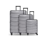 Bergpfeil Set di valigie da viaggio a 4 ruote, 3 pezzi, con ripiegamento elastico arctic silver metallic (TAS015504)
