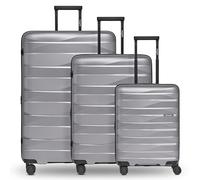 Bergpfeil Set di valigie da viaggio a 4 ruote, 3 pezzi, con ripiegamento elastico arctic silver metallic (TAS015504)