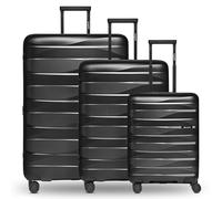 Bergpfeil Set di valigie da viaggio a 4 ruote, 3 pezzi, con ripiegamento elastico black night metallic (TAS015503)