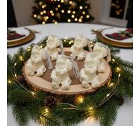 Bergslove 6pz Candele Natalizie Babbo Natale | Realizzate a Mano in Cera Vegetale ideali come Idea Regalo Natale | 15h di Durata 6cm di Altezza, Perfette come Segnaposto