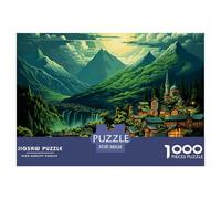 Bergstadt - Puzzle da 1000 pezzi, puzzle da montagna, 100% cartone riciclato, puzzle per adulti a partire dai 14 anni, 38 x 26 cm, 1000 pezzi