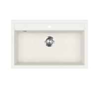 Bergström Lavello "Sydney", Bianco, 80 x 51 cm, con superficie di sgocciolamento e set di scarico abbinato