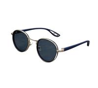 bergxperten Carson Rift Shades Occhiali da sole rotondi neri con protezione UV per uomini e donne - ideali per guida, pesca e uso all'aperto, Blu, 48*22*137MM
