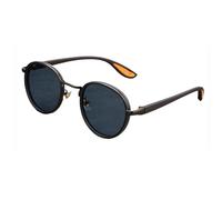 bergxperten Carson Rift Shades Occhiali da sole rotondi neri con protezione UV per uomini e donne - ideali per guida, pesca e uso all'aperto, Grigio, 48*22*137MM
