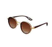 bergxperten Carson Rift Shades Occhiali da sole rotondi neri con protezione UV per uomini e donne - ideali per guida, pesca e uso all'aperto, Marrone, 48*22*137MM