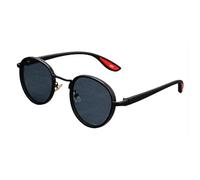 bergxperten Carson Rift Shades Occhiali da sole rotondi neri con protezione UV per uomini e donne - ideali per guida, pesca e uso all'aperto, Nero , 48*22*137MM
