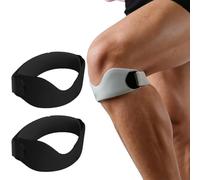 bergxperten FlexWrap Fascia rotulea regolabile 2 pezzi con inserti in silicone, cinghia di sostegno per ginocchio per running basket escursionismo, supporto sportivo per rotula