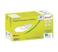 Bericah GUANTO MONOUSO SENSILATEX IN LATTICE TALCATO AQL 1,0 TAGLIA M 100 PEZZI