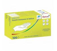 Bericah GUANTO MONOUSO SENSILATEX IN LATTICE TALCATO AQL 1,0 TAGLIA S 100 PEZZI