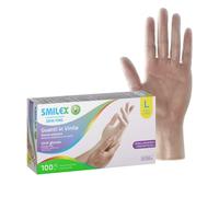 Bericah Smilex,Skin Vinil, Guanti in Vinile, Senza Polvere, Taglia L,100 Pezzi