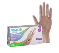 Bericah Smilex,Skin Vinil,Guanti in Vinile,Senza Polvere,Taglia XL,100 Pezzi