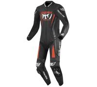 Berik Absolute GP Tuta in pelle da moto monopezzo, nero-arancione, taglia 56 per maschi