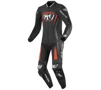 Berik Absolute GP Tuta in pelle da moto monopezzo, nero-arancione, taglia 54 per maschi