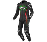 Berik Absolute GP Tuta in pelle da moto monopezzo, nero-rosso-verde, taglia 50 per maschi
